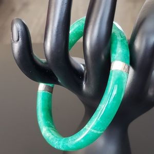 💕Emerald Green Jade With Sterling